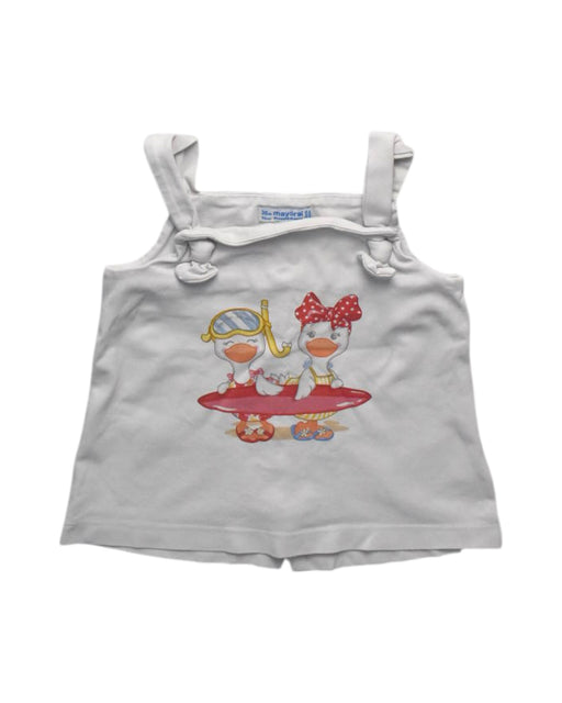 A White Sleeveless Tops from Mayoral in size 3T for girl. (Front View)