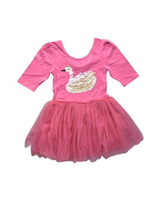 A Pink Long Sleeve Dresses from Seed in size 8Y for girl. (Front View)
