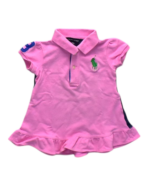 A Pink Short Sleeve Dresses from Ralph Lauren in size 6-12M for girl. (Front View)