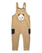A Beige Long Overalls from Le Petit Society in size 5T for boy. (Front View)