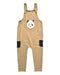 A Beige Long Overalls from Le Petit Society in size 6T for boy. (Front View)