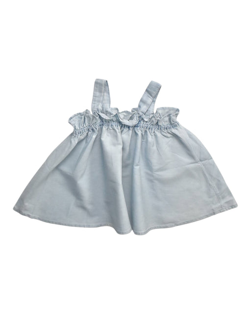 A Blue Sleeveless Tops from Seed in size 5T for girl. (Front View)