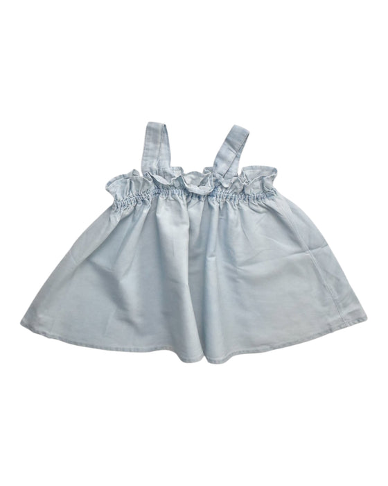 A Blue Sleeveless Tops from Seed in size 5T for girl. (Front View)