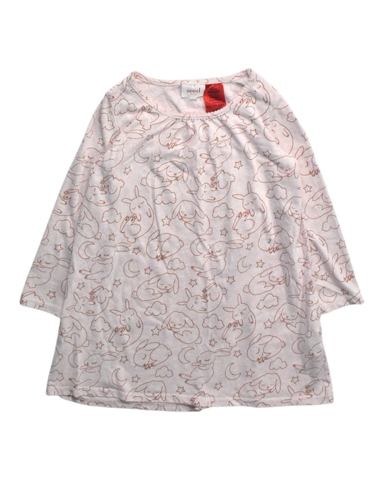 A White Nightgowns from Seed in size 5T for girl. (Front View)