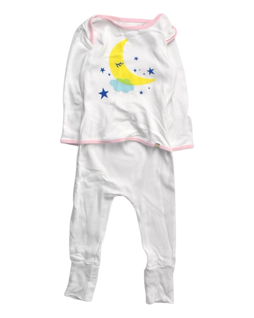 A White Pyjama Sets from Oeteo in size 6-12M for girl. (Front View)