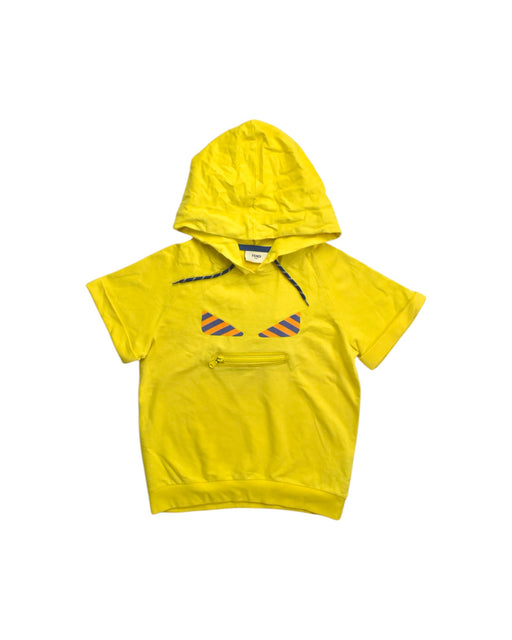 A Yellow Hooded Sweatshirts from Fendi in size 6T for boy. (Front View)