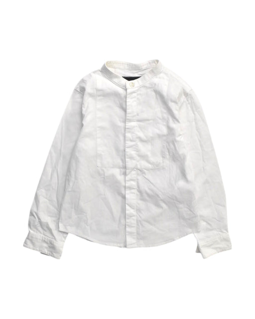 A White Long Sleeve Shirts from Emporio Armani in size 6T for boy. (Front View)