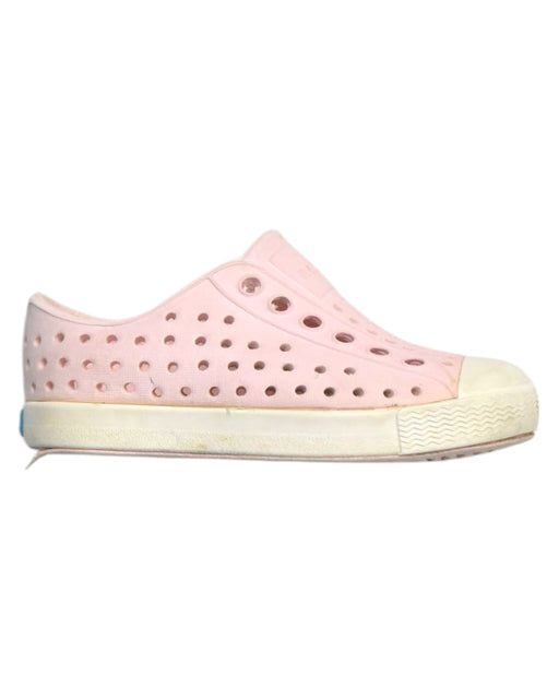 A Pink Slip Ons from Native Shoes in size 12-18M for girl. (Front View)