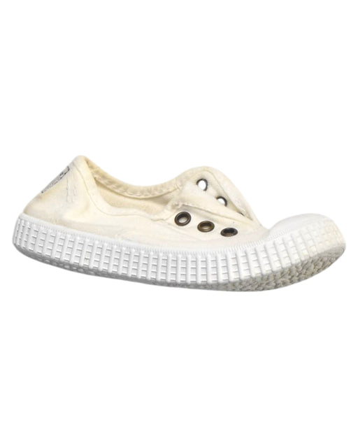 A Ivory Slip Ons from Victoria in size 3T for girl. (Front View)
