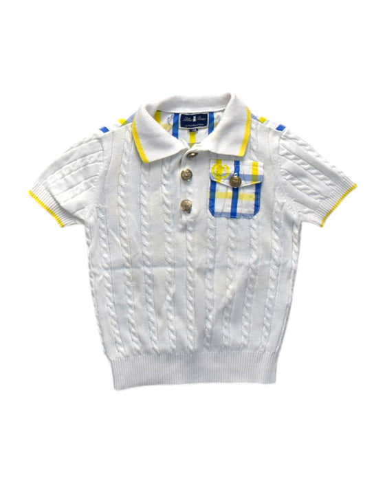 A White Short Sleeve Polos from Nicholas & Bears in size 12-18M for boy. (Front View)