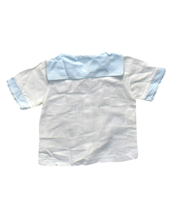 A White Short Sleeve Shirts from Emile et Rose in size 6-12M for boy. (Back View)