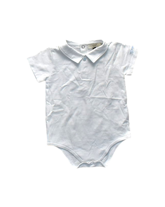 A White Short Sleeve Bodysuits from Armani Baby in size 6-12M for neutral. (Front View)