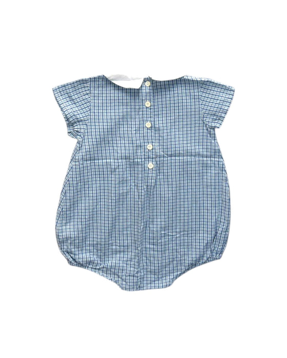 A Blue Short Sleeve Rompers from Chateau de Sable in size 6-12M for girl. (Back View)