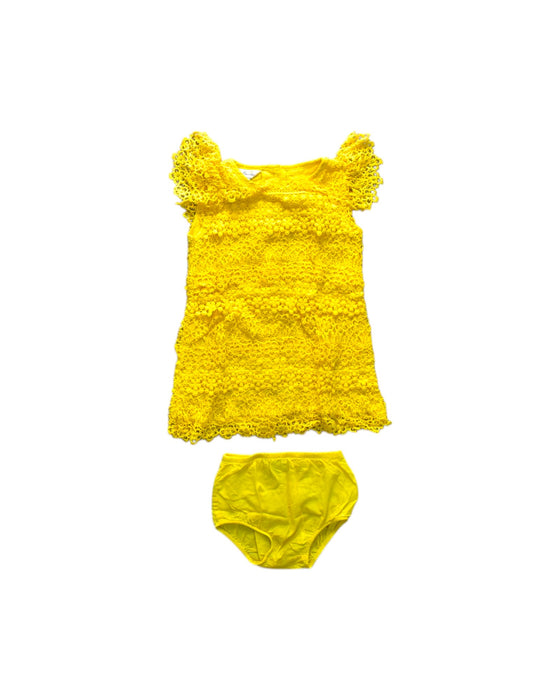 A Yellow Short Sleeve Dresses from Ralph Lauren in size 6-12M for girl. (Front View)