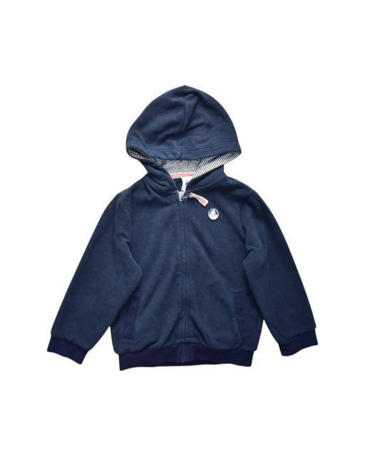 A Navy Hooded Sweatshirts from Petit Bateau in size 4T for neutral. (Front View)