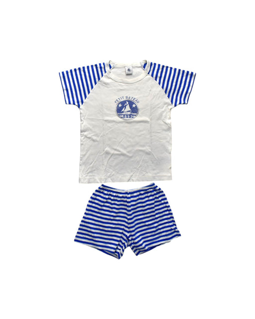 A Blue Shorts Sets from Petit Bateau in size 6T for neutral. (Front View)