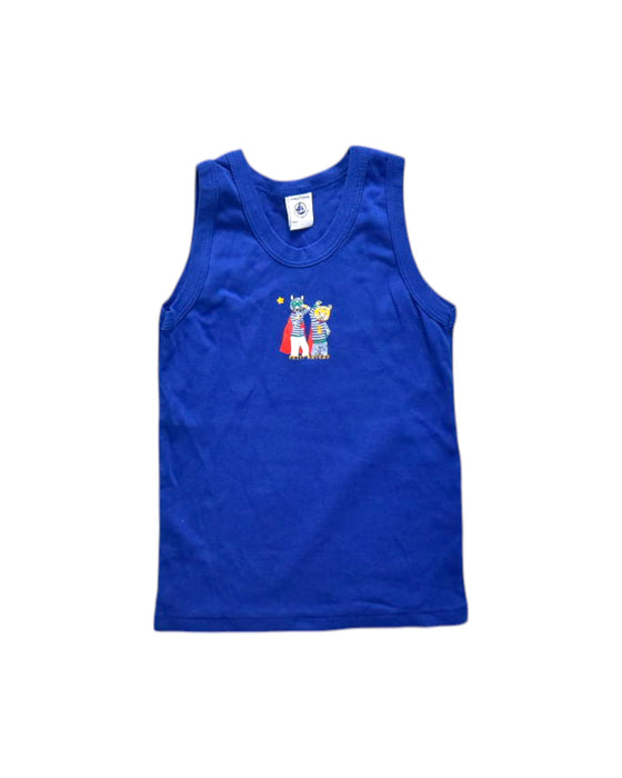 A Blue Sleeveless T Shirts from Petit Bateau in size 6T for neutral. (Front View)