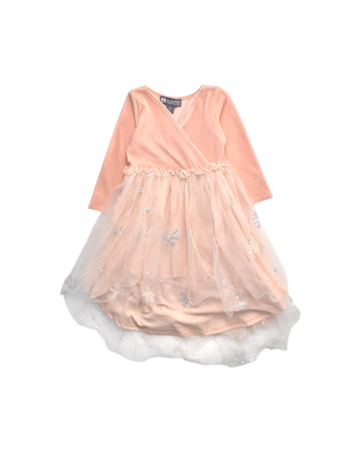 A Peach Long Sleeve Dresses from EleStory in size 2T for girl. (Front View)