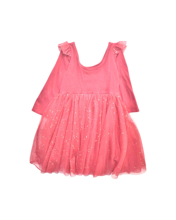 A Pink Long Sleeve Dresses from EleStory in size 3T for girl. (Back View)