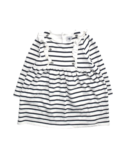 A White Long Sleeve Dresses from Petit Bateau in size 3T for girl. (Front View)