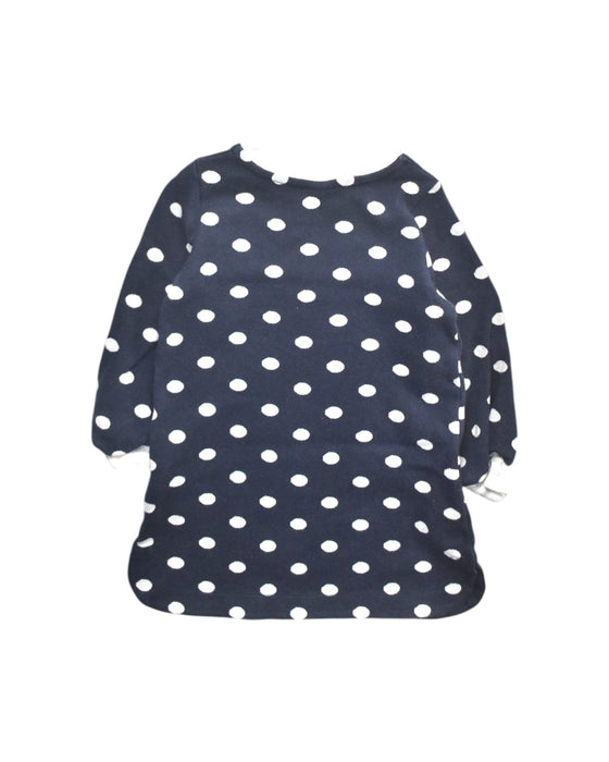 A Navy Long Sleeve Dresses from Petit Bateau in size 3T for girl. (Back View)
