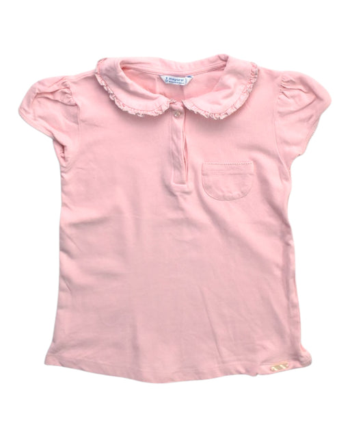 A Pink Short Sleeve Tops from Mayoral in size 9Y for girl. (Front View)