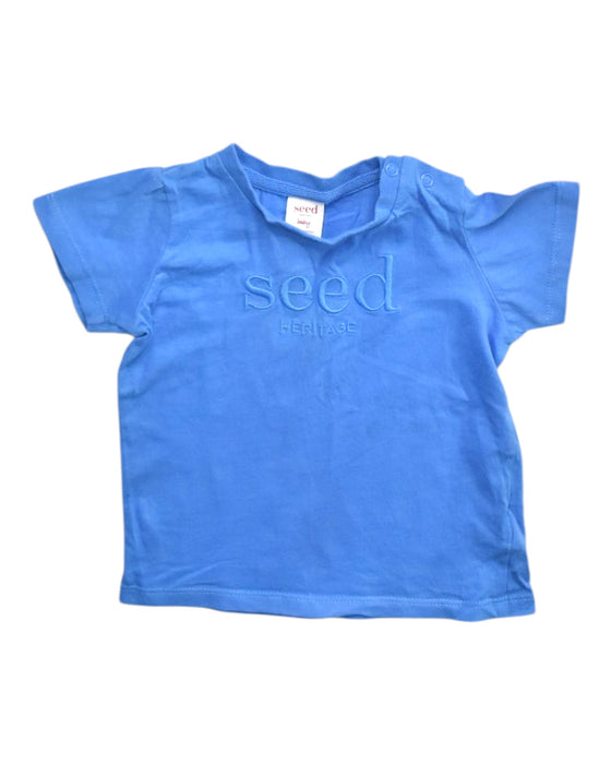 A Blue Short Sleeve T Shirts from Seed in size 12-18M for boy. (Front View)