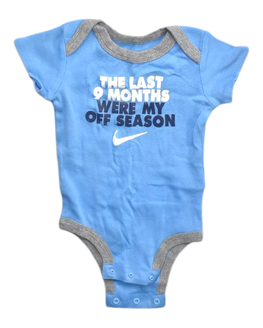 A Blue Short Sleeve Bodysuits from Nike in size 6-12M for boy. (Front View)