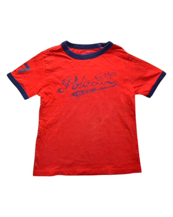 A Red Short Sleeve T Shirts from Polo Ralph Lauren in size 5T for boy. (Front View)