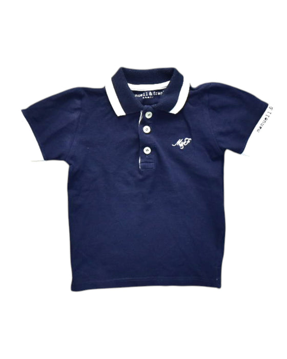 A Navy Short Sleeve Polos from Manuell & Frank in size 18-24M for boy. (Front View)