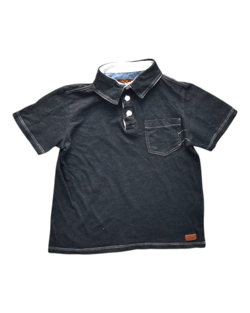A Black Short Sleeve Polos from 7 For All Mankind in size 5T for boy. (Front View)