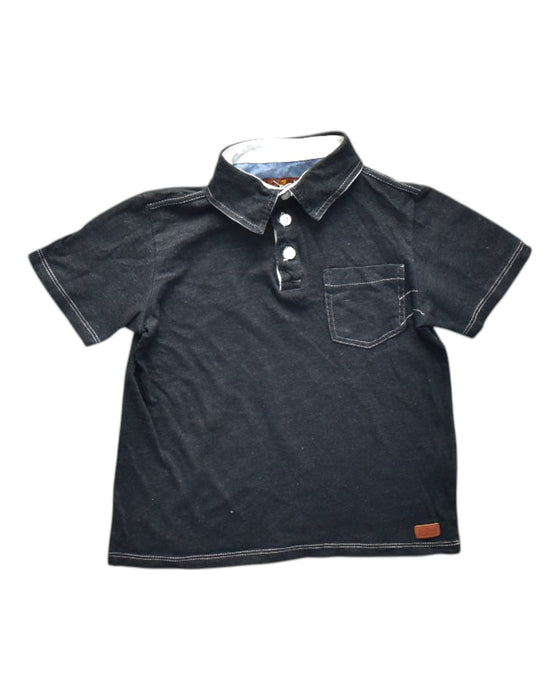 A Black Short Sleeve Polos from 7 For All Mankind in size 5T for boy. (Front View)