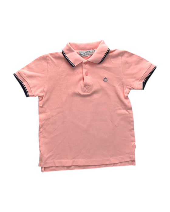 A Pink Short Sleeve Polos from Petit Bateau in size 4T for boy. (Front View)