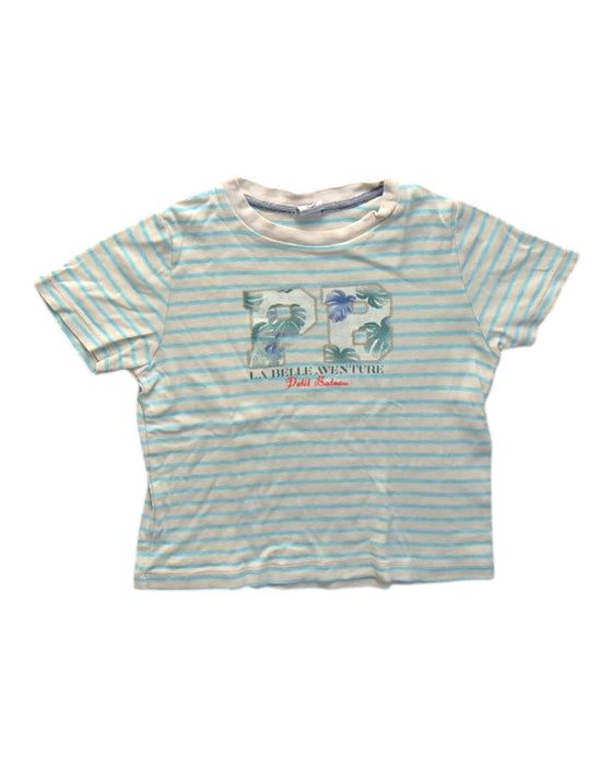 A Blue Short Sleeve T Shirts from Petit Bateau in size 4T for neutral. (Front View)