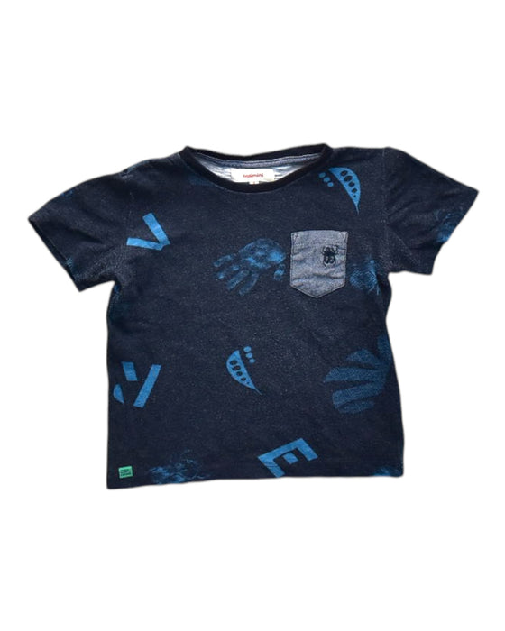 A Navy Short Sleeve T Shirts from Catimini in size 4T for boy. (Front View)