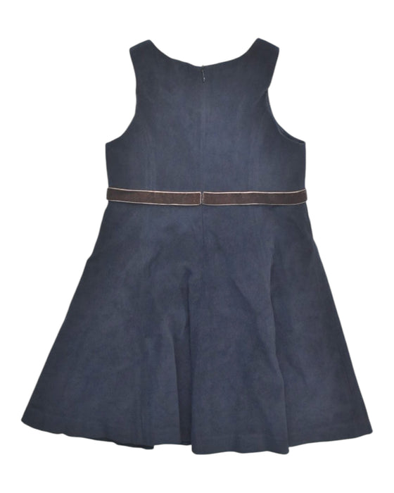 A Navy Sleeveless Dresses from Kingkow in size 6T for girl. (Back View)