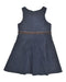 A Navy Sleeveless Dresses from Kingkow in size 6T for girl. (Back View)