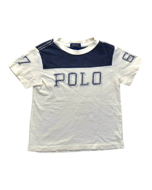A White Short Sleeve T Shirts from Polo Ralph Lauren in size 3T for boy. (Front View)