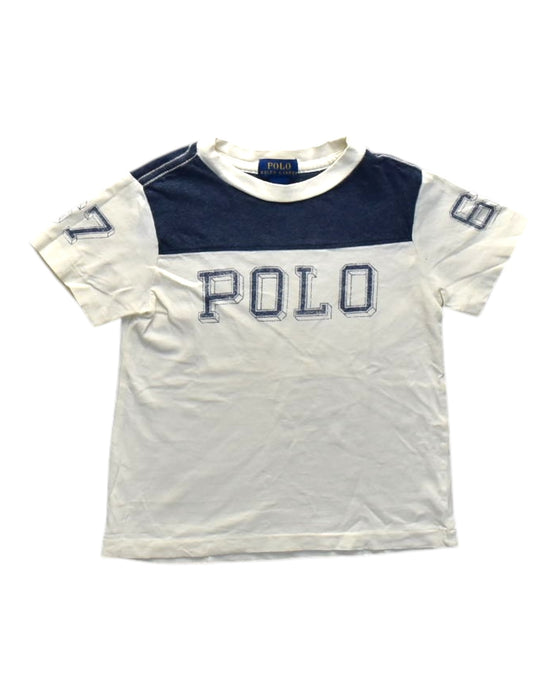 A White Short Sleeve T Shirts from Polo Ralph Lauren in size 3T for boy. (Front View)