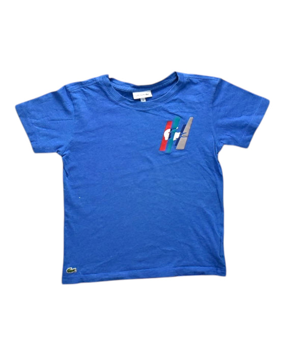 A Blue Short Sleeve T Shirts from Lacoste in size 6T for boy. (Front View)