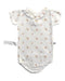 A White Short Sleeve Bodysuits from Petit Bateau in size 12-18M for girl. (Front View)