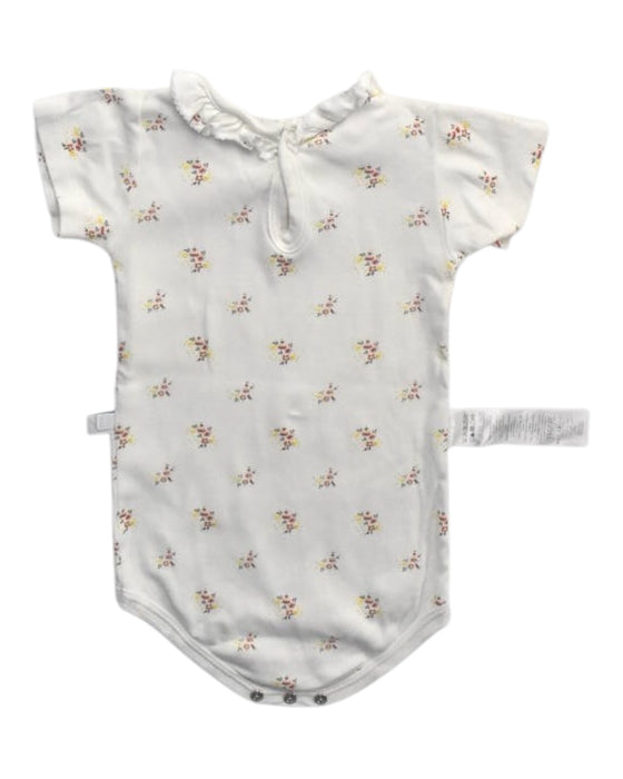 A White Short Sleeve Bodysuits from Petit Bateau in size 12-18M for girl. (Back View)
