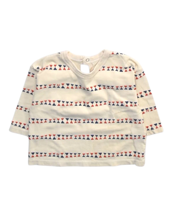 A Beige Long Sleeve Tops from Petit Bateau in size 6-12M for boy. (Front View)