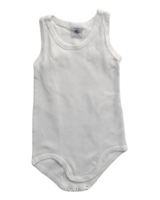 A White Sleeveless Bodysuits from Petit Bateau in size 18-24M for boy. (Front View)