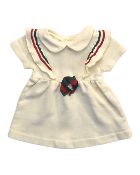 A White Short Sleeve Dresses from Gucci in size 3-6M for girl. (Front View)