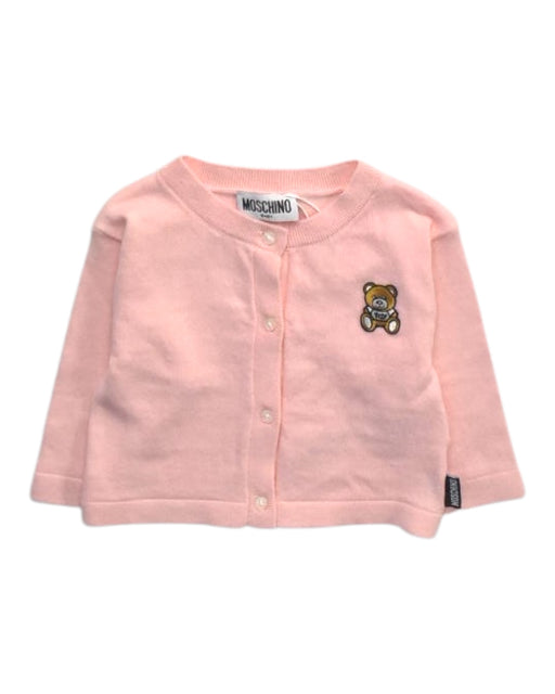 A Pink Cardigans from Moschino in size 3-6M for girl. (Front View)
