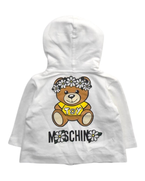 A White Zippered Sweatshirts from Moschino in size 3-6M for girl. (Back View)