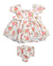 A Multicolour Dress Sets from Monsoon in size 3-6M for girl. (Back View)