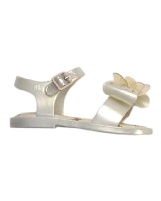 A Ivory Sandals from Mini Melissa in size 3T for girl. (Front View)