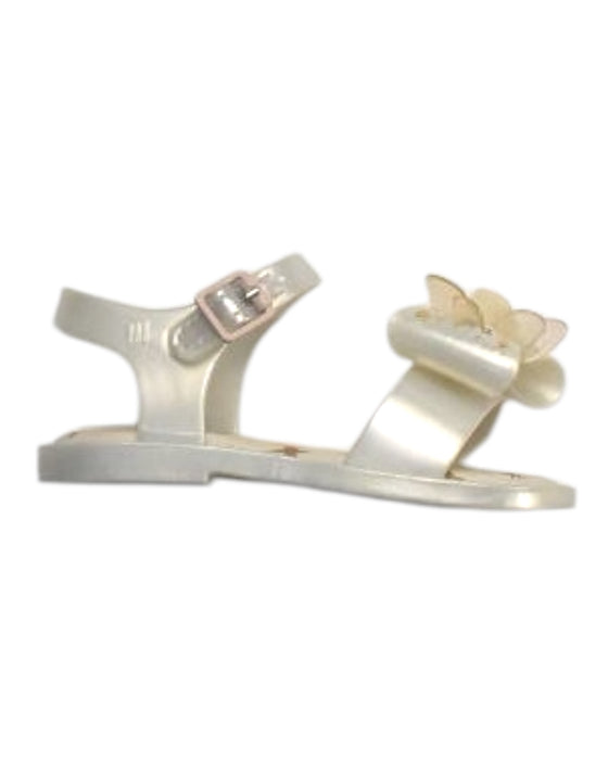 A Ivory Sandals from Mini Melissa in size 3T for girl. (Front View)